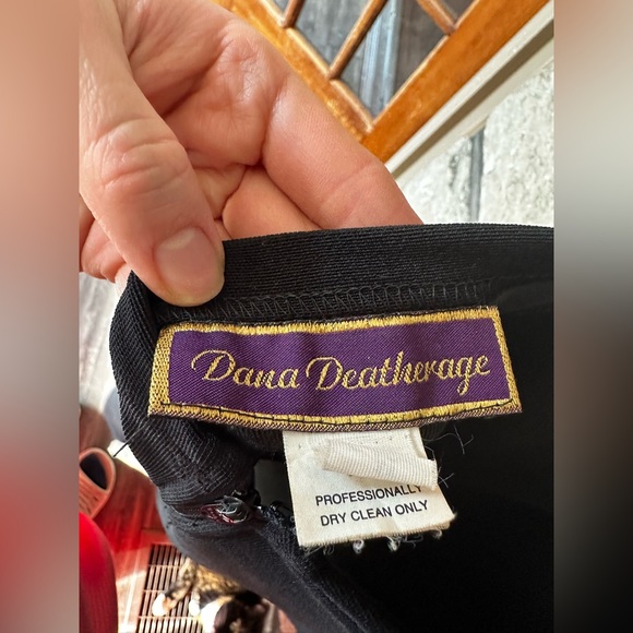 Vintage Iconic Dress 90’s Designer Dana Deatherage Black Gown - Picture 3 of 6